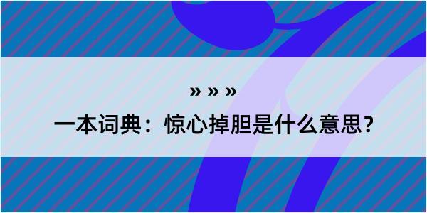 一本词典：惊心掉胆是什么意思？