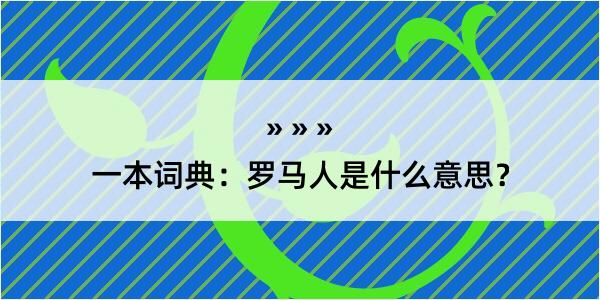 一本词典：罗马人是什么意思？