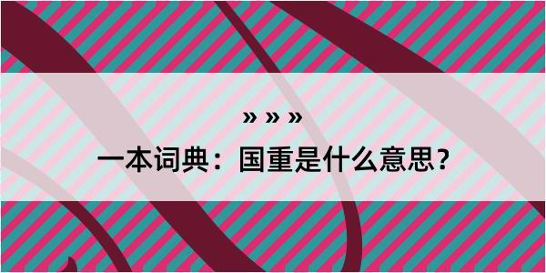 一本词典：国重是什么意思？