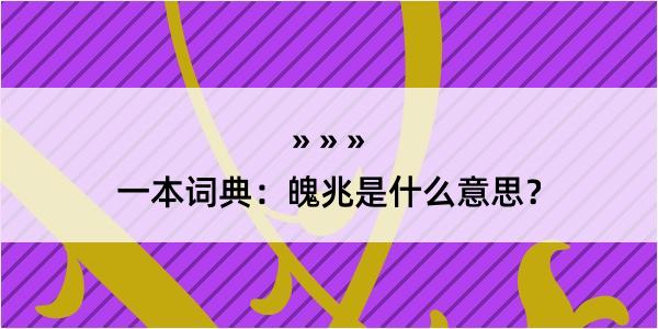 一本词典：魄兆是什么意思？