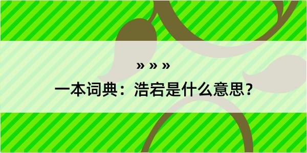 一本词典：浩宕是什么意思？