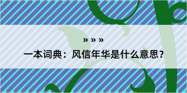 一本词典：风信年华是什么意思？