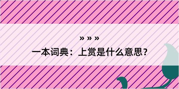 一本词典：上赏是什么意思？