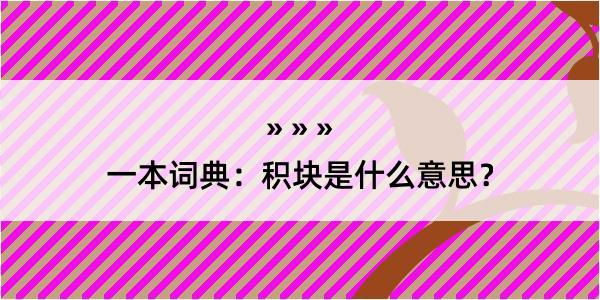 一本词典：积块是什么意思？