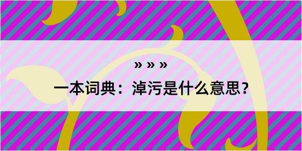 一本词典：淖污是什么意思？