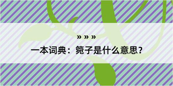 一本词典：箢子是什么意思？