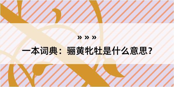 一本词典：骊黄牝牡是什么意思？