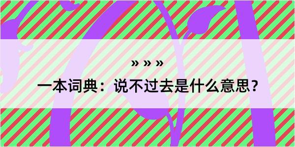 一本词典：说不过去是什么意思？