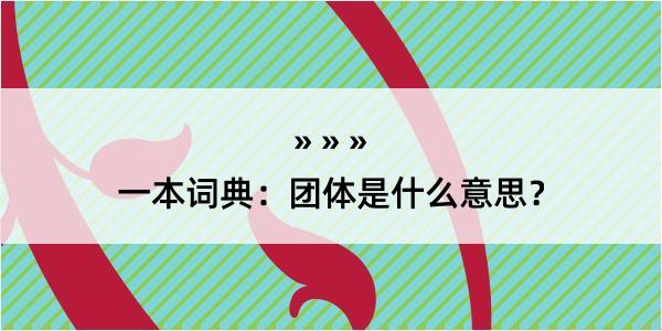 一本词典：团体是什么意思？