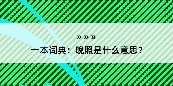 一本词典：晚照是什么意思？