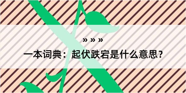 一本词典：起伏跌宕是什么意思？