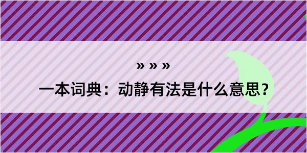 一本词典：动静有法是什么意思？