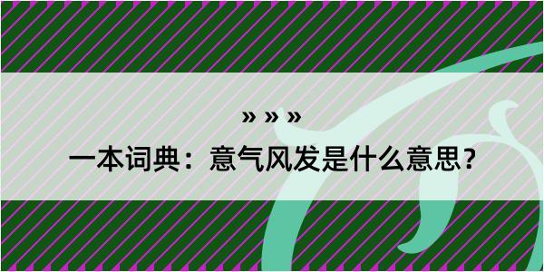 一本词典：意气风发是什么意思？