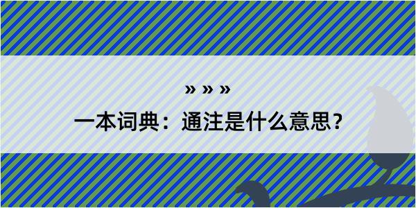 一本词典：通注是什么意思？