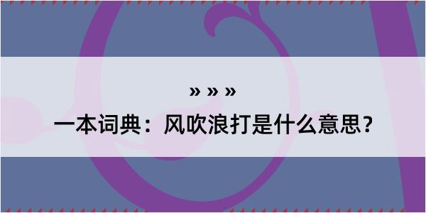 一本词典：风吹浪打是什么意思？