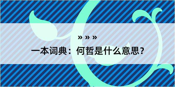 一本词典：何哲是什么意思？