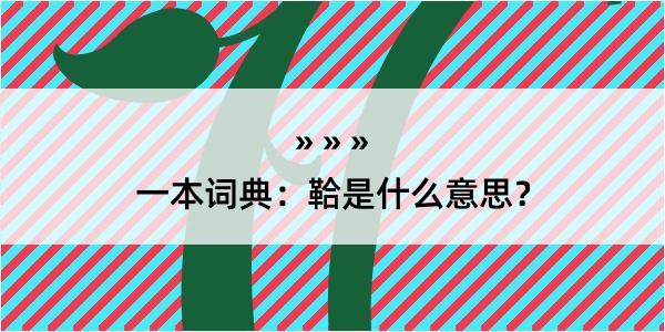 一本词典：鞈是什么意思？