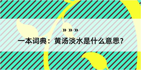 一本词典：黄汤淡水是什么意思？