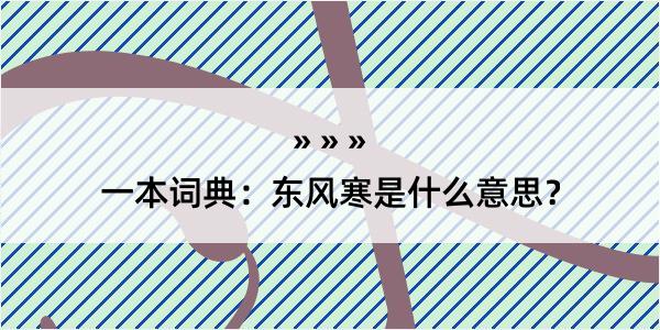 一本词典：东风寒是什么意思？