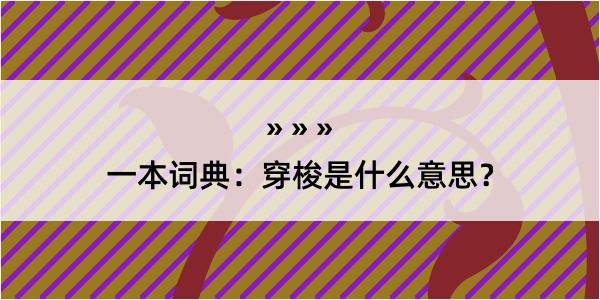 一本词典：穿梭是什么意思？