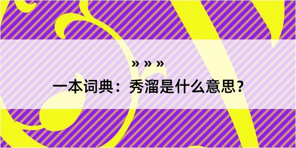 一本词典：秀溜是什么意思？