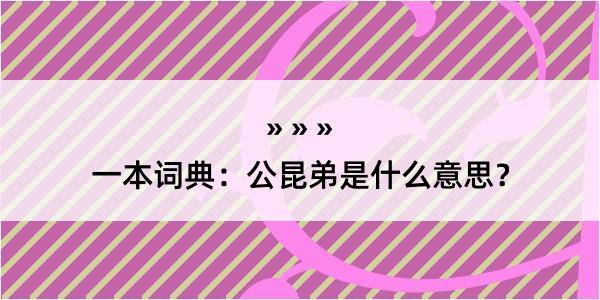 一本词典：公昆弟是什么意思？