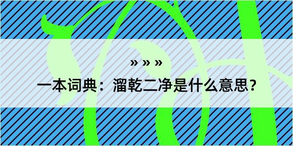 一本词典：溜乾二净是什么意思？