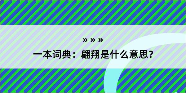 一本词典：翩翔是什么意思？