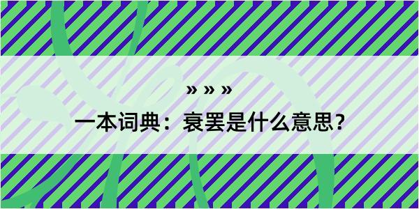 一本词典：衰罢是什么意思？