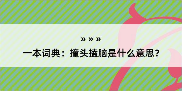 一本词典：撞头搕脑是什么意思？