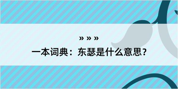 一本词典：东瑟是什么意思？