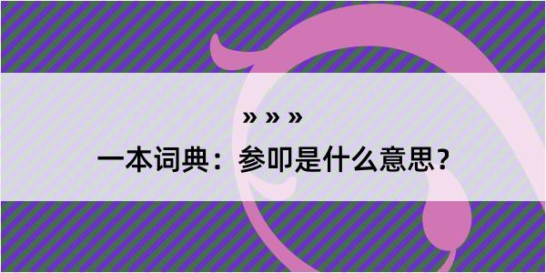 一本词典：参叩是什么意思？