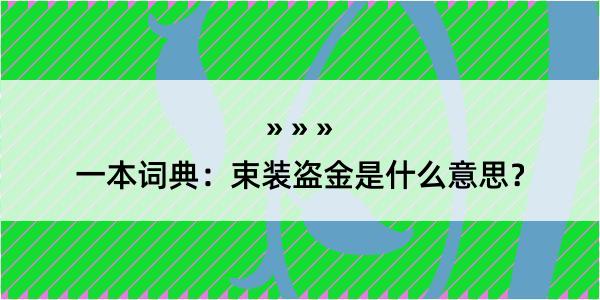 一本词典：束装盗金是什么意思？