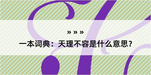 一本词典：天理不容是什么意思？