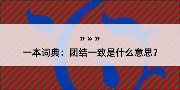 一本词典：团结一致是什么意思？