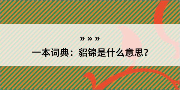 一本词典：貂锦是什么意思？