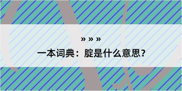 一本词典：腚是什么意思？