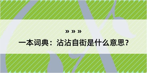 一本词典：沾沾自衒是什么意思？