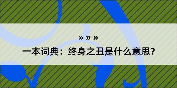 一本词典：终身之丑是什么意思？