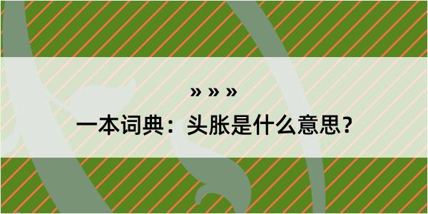 一本词典：头胀是什么意思？