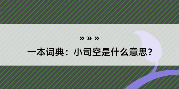 一本词典：小司空是什么意思？