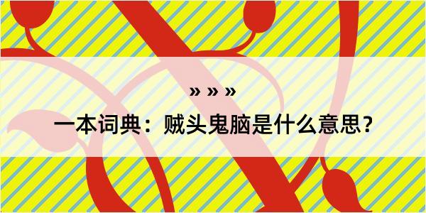 一本词典：贼头鬼脑是什么意思？