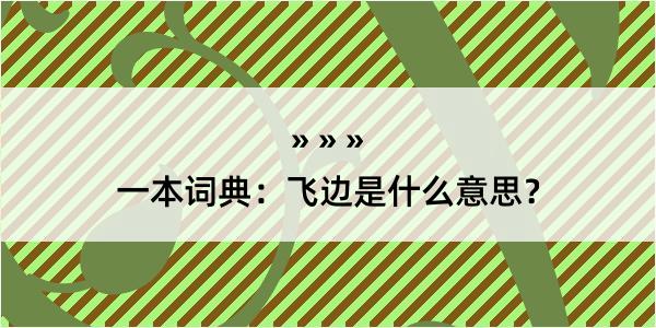 一本词典：飞边是什么意思？