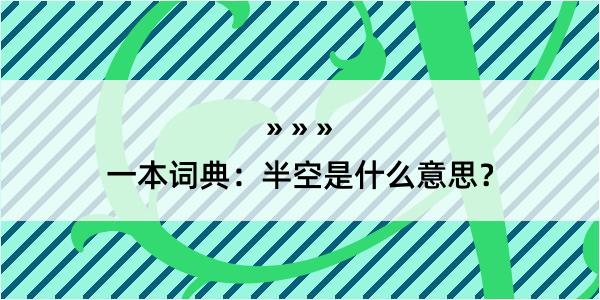 一本词典：半空是什么意思？