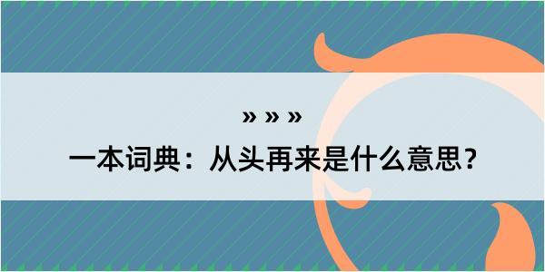 一本词典：从头再来是什么意思？