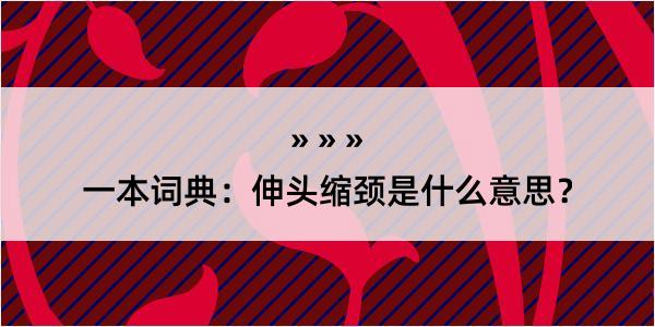 一本词典：伸头缩颈是什么意思？