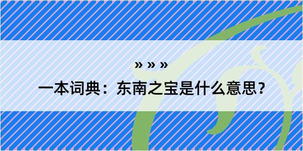 一本词典：东南之宝是什么意思？