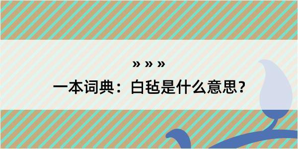 一本词典：白毡是什么意思？