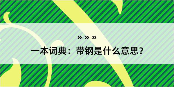 一本词典：带钢是什么意思？