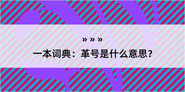 一本词典：革号是什么意思？